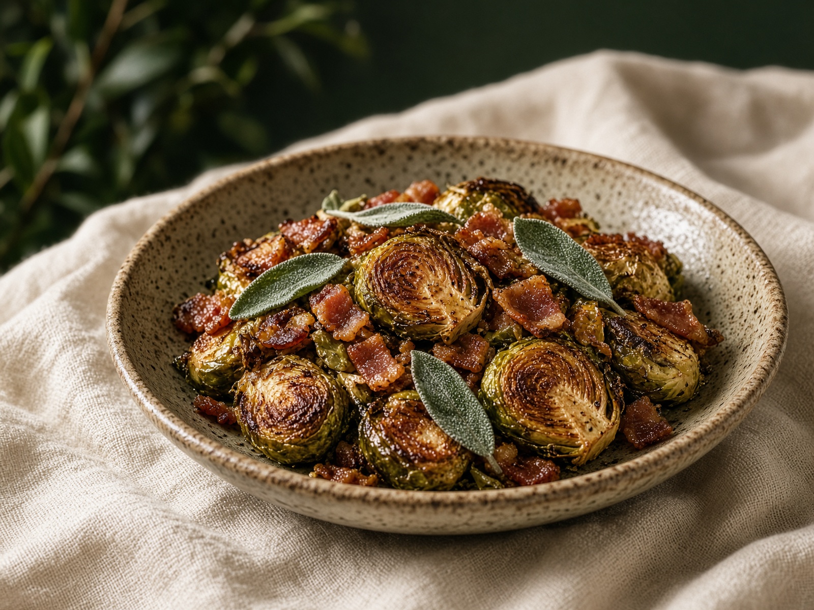 Caramelized brussels with bacon