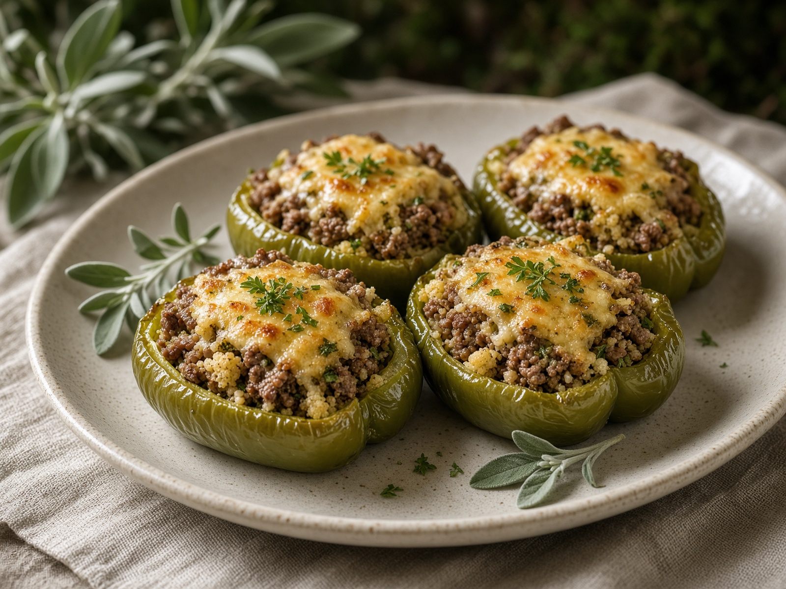 Beef-stuffed peppers
